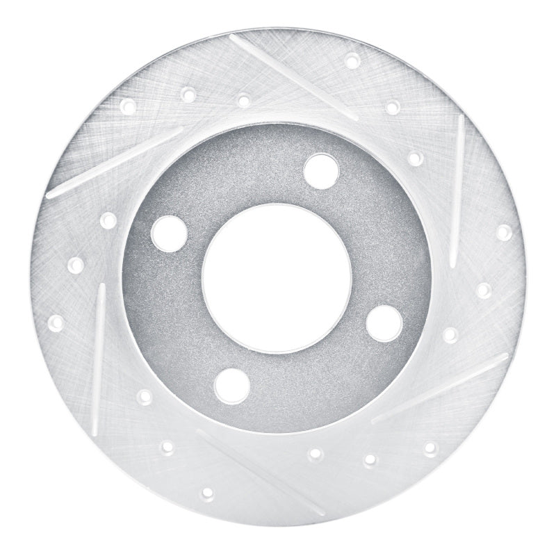 R1 89-91 Audi 100 Quattro Rear Right Drilled & Slotted Silver Brake Rotor