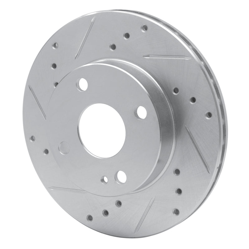 DFC 90-93 Mazda Miata Front Left Drilled & Slotted Silver Brake Rotor