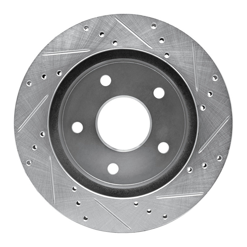 R1 00-01 Dodge Ram 1500 Pickup Front Left Drilled & Slotted Silver Brake Rotor