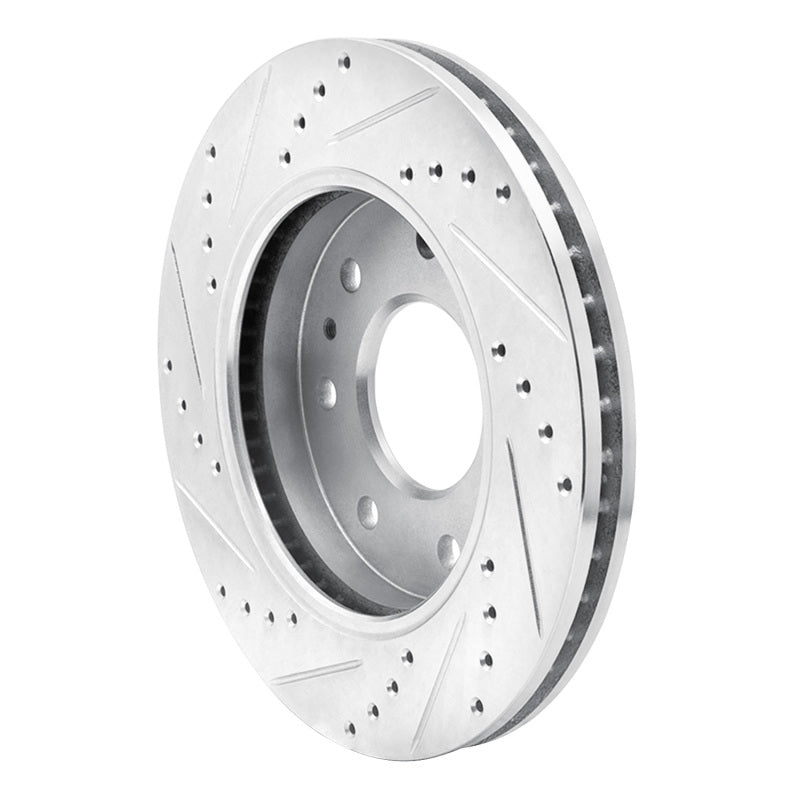 R1 09-09 Ford F-150 4WD Front Right Drilled & Slotted Silver Brake Rotor