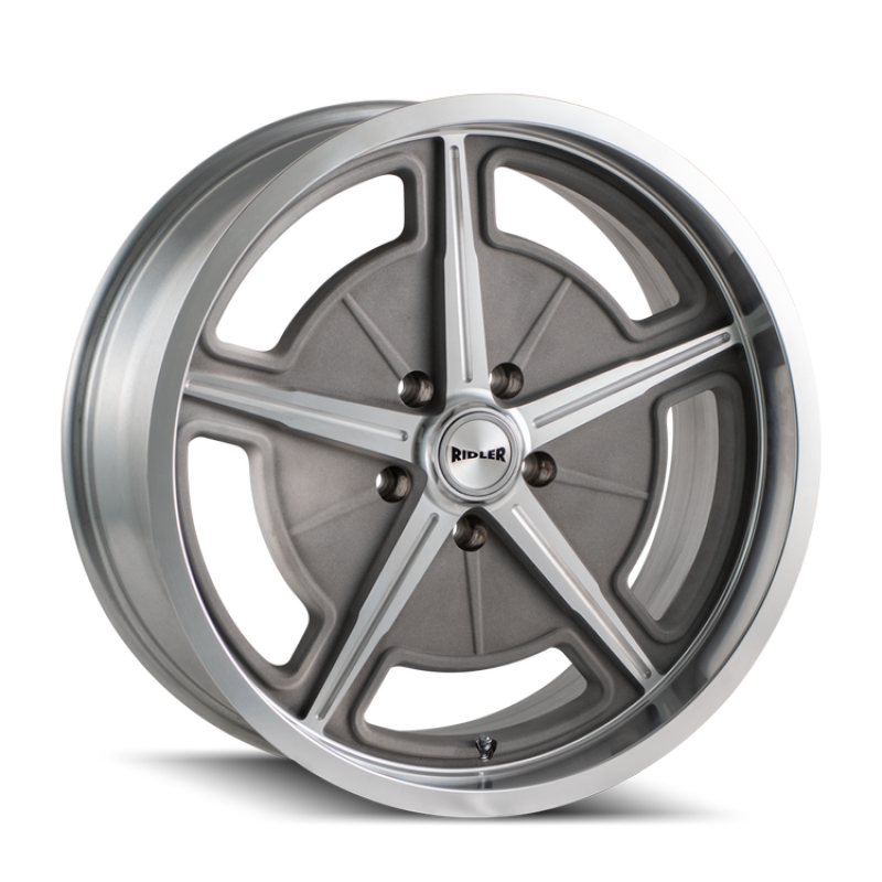 Ridler 605 18x8 / 5x120.65 BP / 0mm Offset / 83.82mm Hub Matte As-Cast Machined Wheel