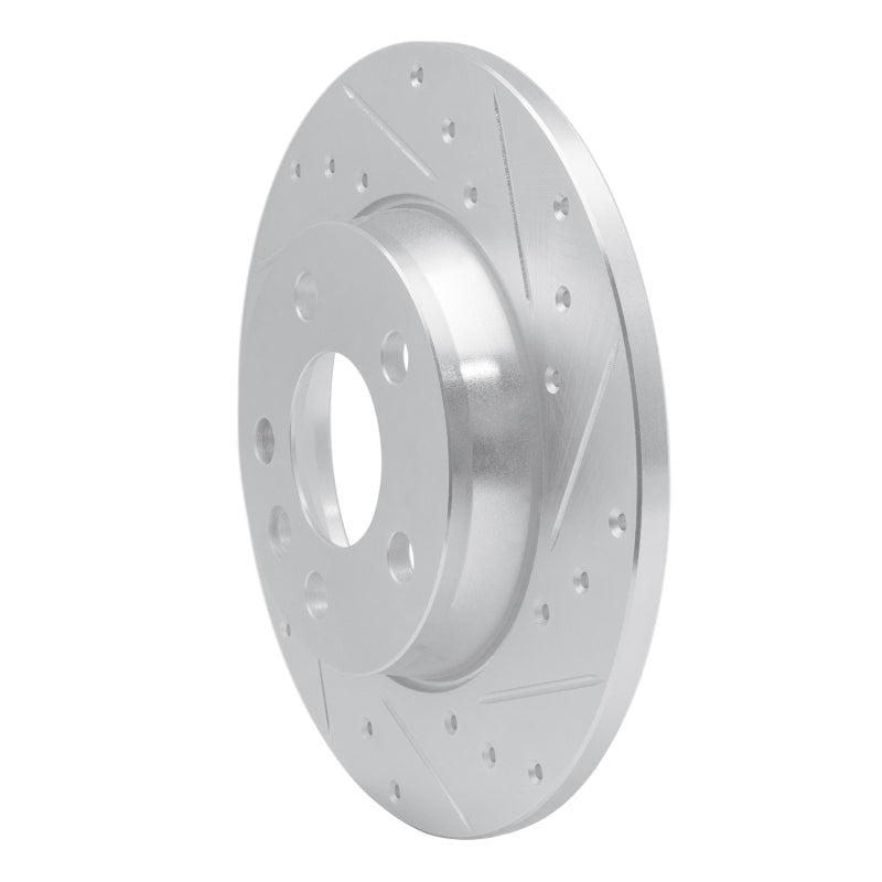 R1 96-00 Volkswagen EuroVan Rear Right Drilled & Slotted Silver Brake Rotor