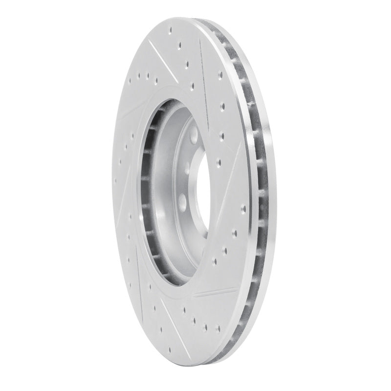R1 11-16 Mini Cooper Countryman Front Left Drilled & Slotted Silver Brake Rotor