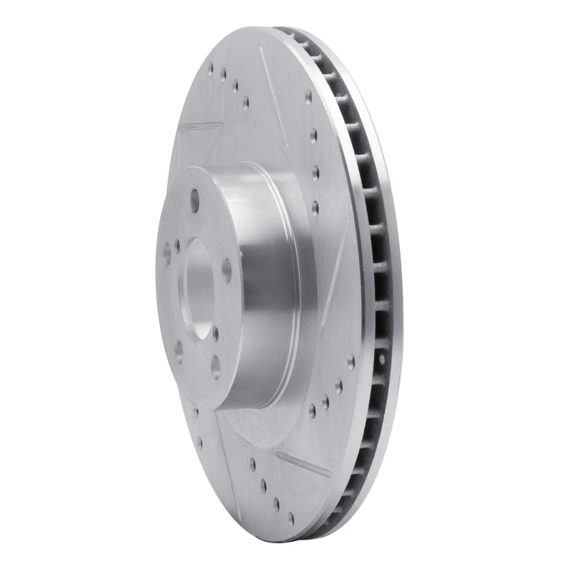 R1 01-08 Saab 9-2X Front Right Drilled & Slotted Silver Brake Rotor