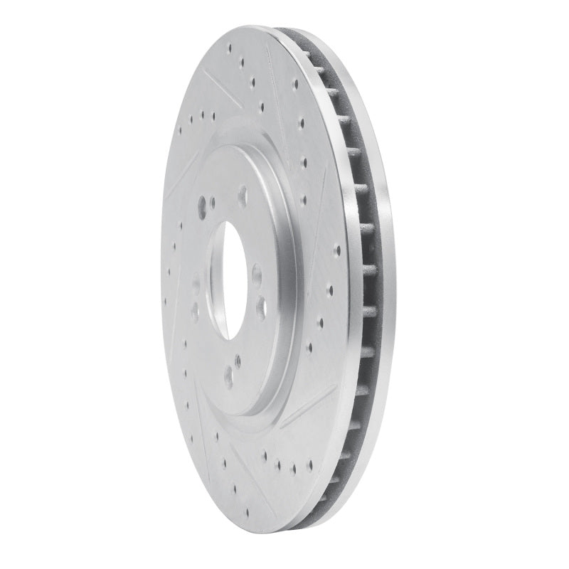 R1 97-05 Acura NSX Front Right Drilled & Slotted Silver Brake Rotor