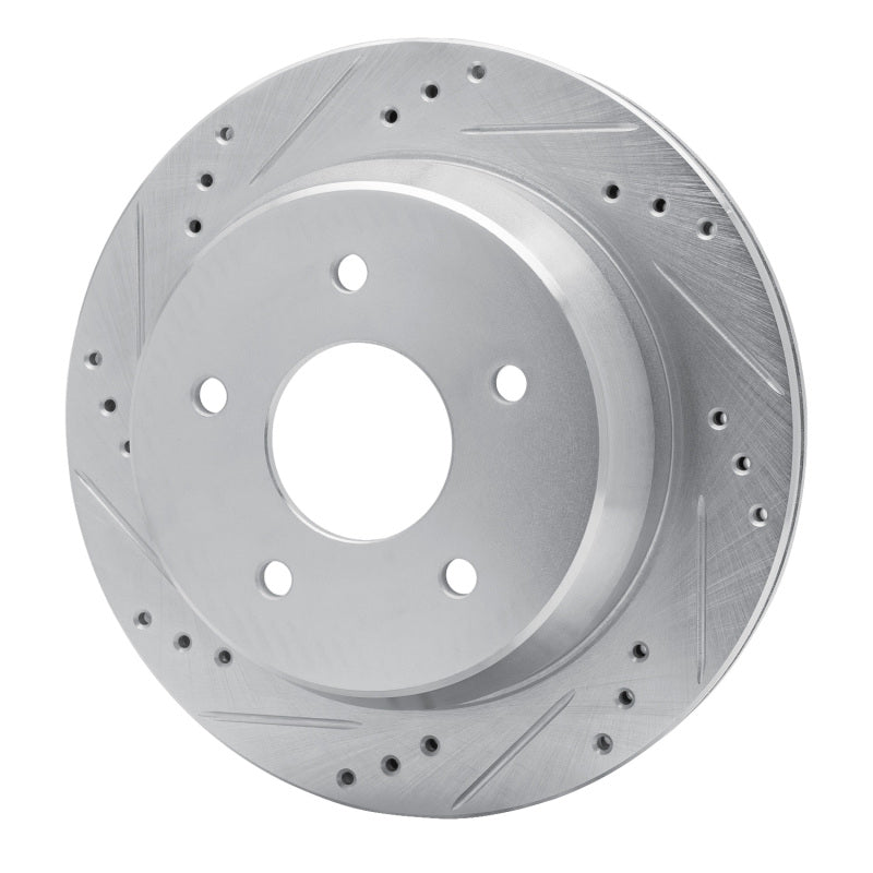 R1 98-05 Chevrolet Blazer Rear Left Drilled & Slotted Silver Brake Rotor