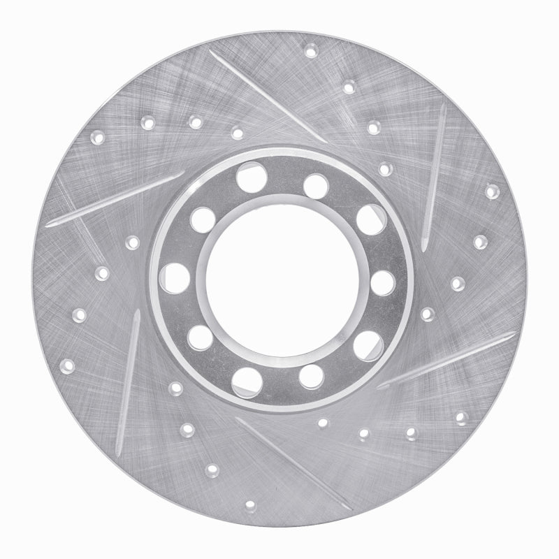 R1 73-85 Mercedes-Benz 300D Front Right Drilled & Slotted Silver Brake Rotor
