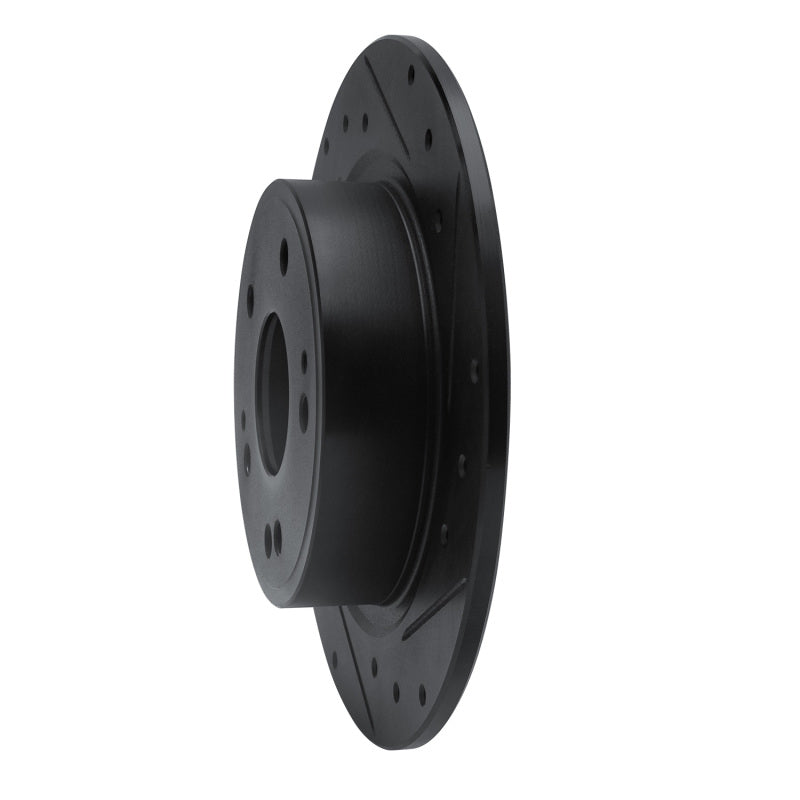 R1 2016-2025 Honda HR-V Rear Right Drilled & Slotted Black Brake Rotor