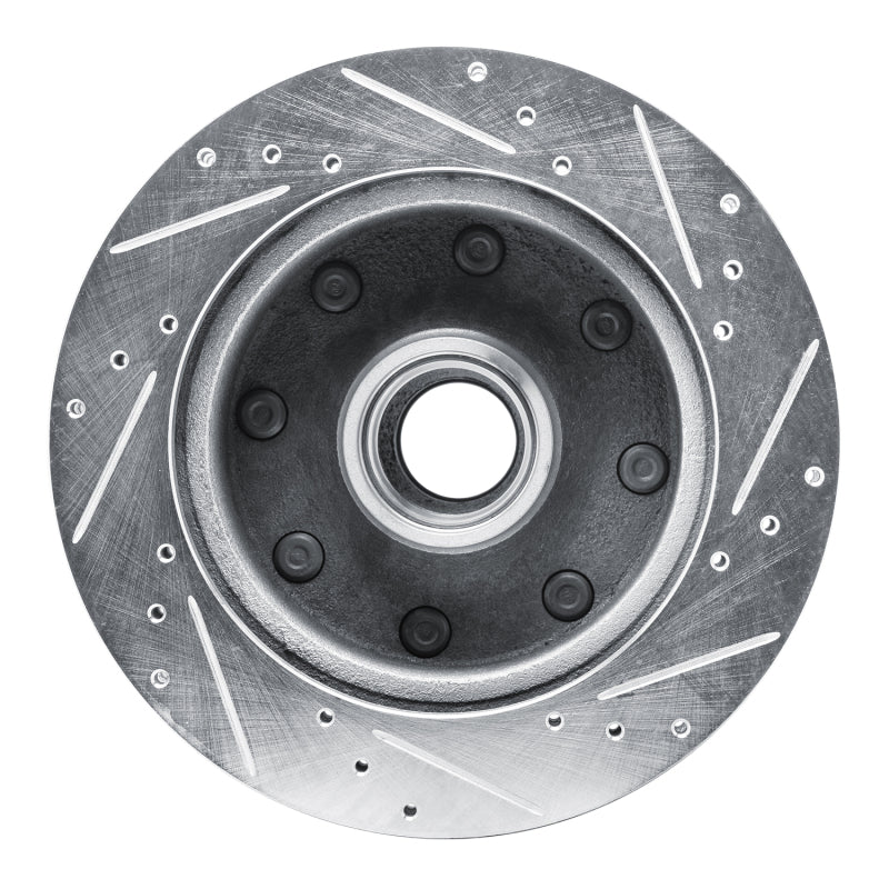 R1 80-85 Ford E-250 Econoline Front Left Drilled & Slotted Silver Brake Rotor