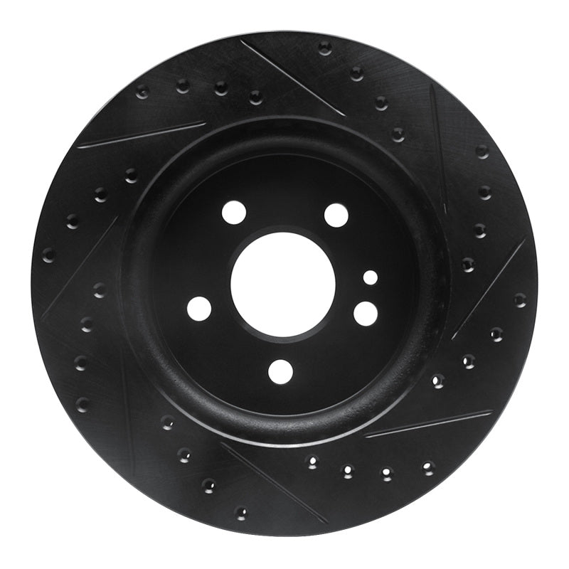 R1 98-05 Mercedes-Benz ML320 Front Left Drilled & Slotted Black Brake Rotor