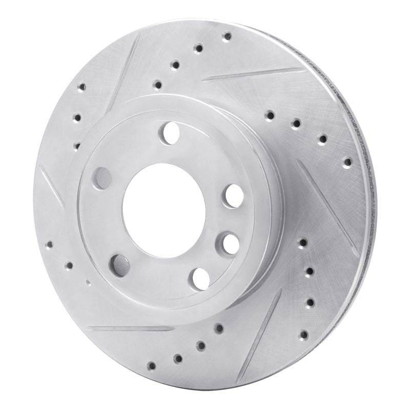 DFC 92-95 Volkswagen EuroVan Front Left Drilled & Slotted Silver Brake Rotor