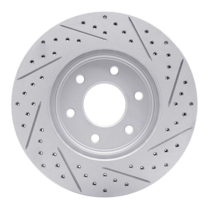 R1 05-25 Nissan Frontier Front Left Drilled & Slotted Geo-Carbon Rotor