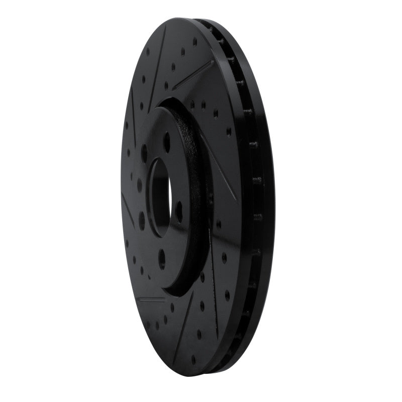 R1 98-18 Audi A1 (Mexico) Front Left Drilled & Slotted Black Brake Rotor