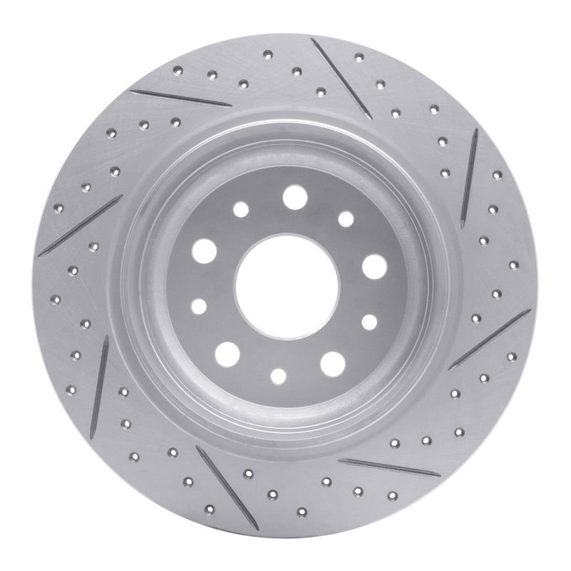 R1 18-25 Jeep Wrangler Rear Left Drilled & Slotted Geo-Carbon Rotor