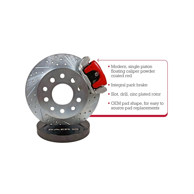Baer Brakes GM 10/15 Bolt Small Car Rear Ends 10.5in Classic Series Rear Brake Kit - Red