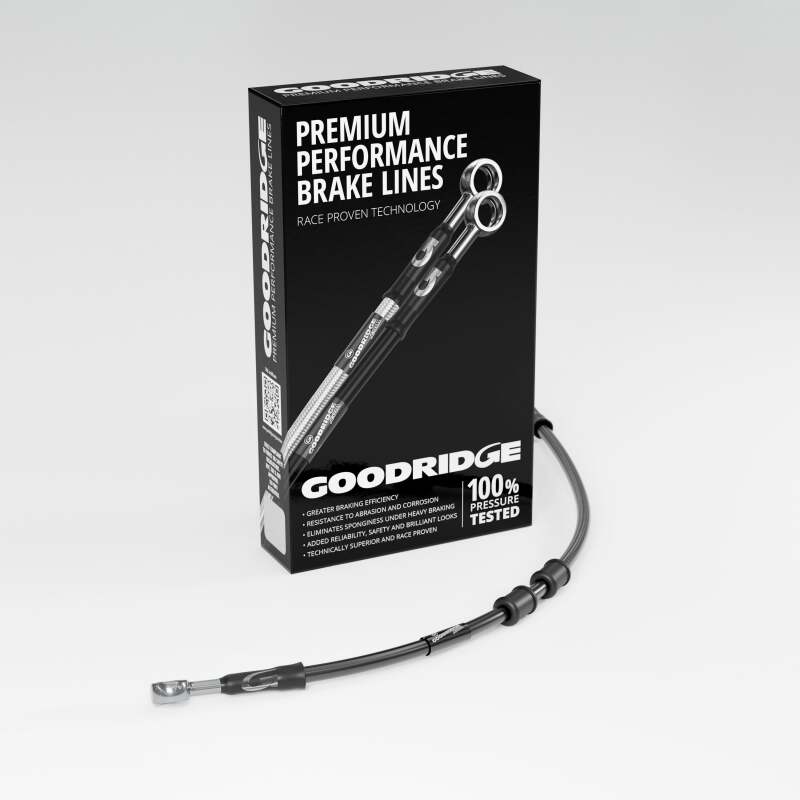 Goodridge 17-20 HD FLH Multi Model +6in Clutch Line Kit - Black