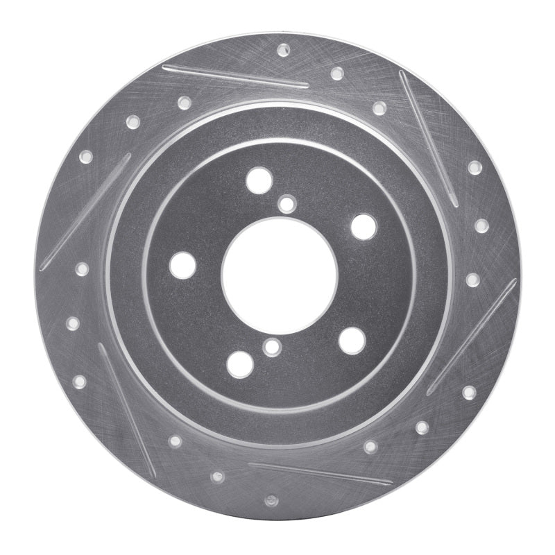 R1 90-08 Saab 9-2X Rear Right Drilled & Slotted Silver Brake Rotor