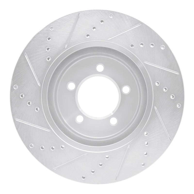 R1 03-05 Lincoln AVIATOR Front Right Drilled & Slotted Silver Brake Rotor