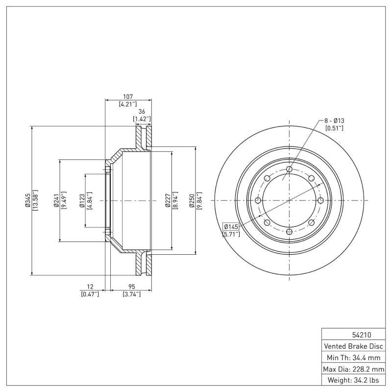 DFC 08-19 Ford E-350 Super Duty Rear Brake Rotor