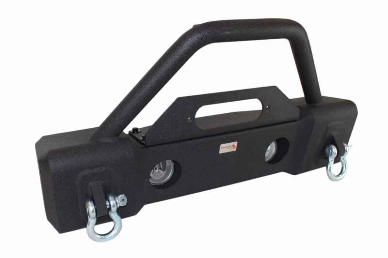 Fishbone Offroad 07-18 Jeep Wrangler JK Stubby Bumper W/Tube Guard - Black Textured Powdercoated