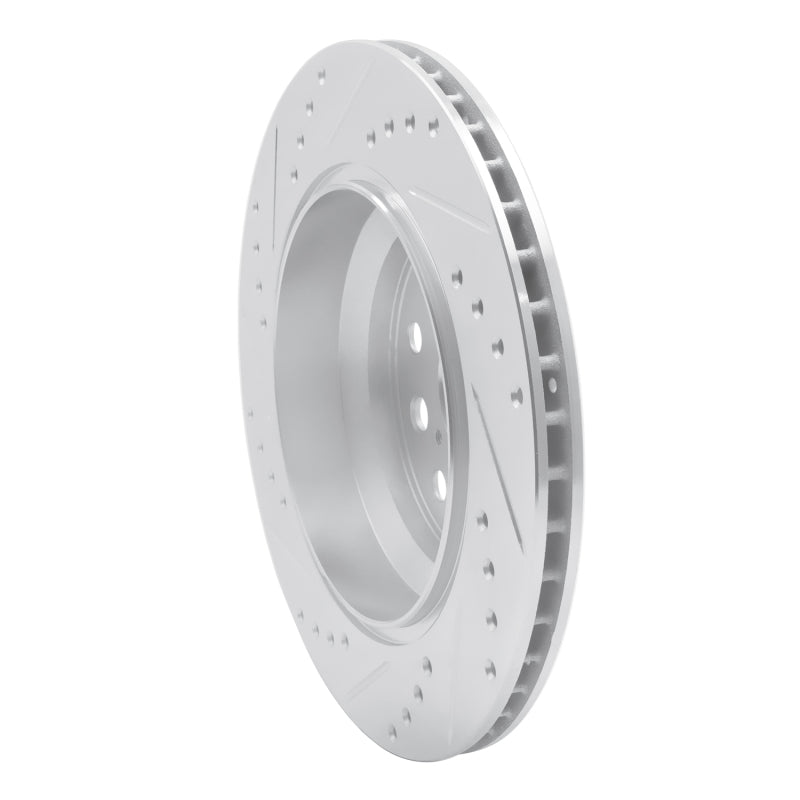 R1 07-17 Lexus LS460 Rear Right Drilled & Slotted Silver Brake Rotor