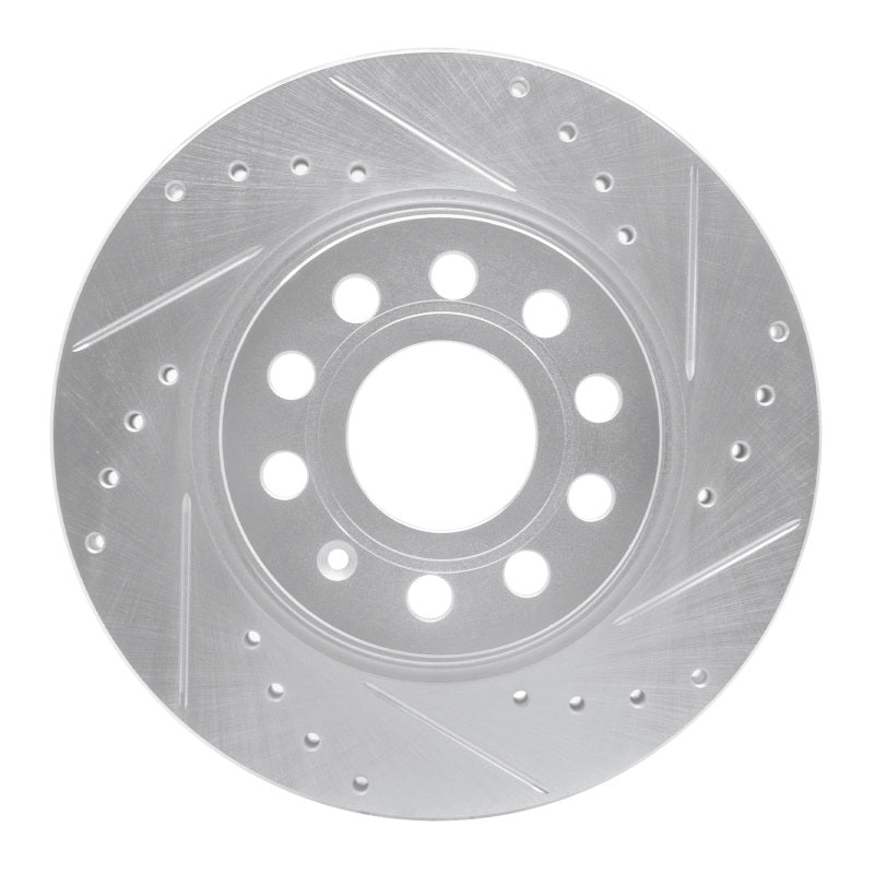 DFC 05-15 Volkswagen Bora (Mexico)/Jetta Sedan Front Right Drilled & Slotted Silver Brake Rotor