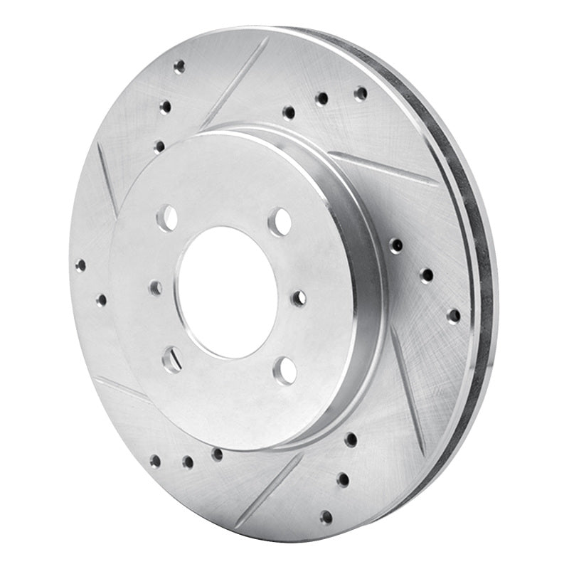 DFC 98-07 Mitsubishi Lancer Front Left Drilled & Slotted Silver Brake Rotor