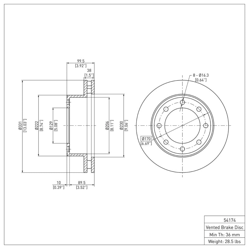 R1 99-05 Ford F-350 Super Duty 4WD Front Brake Rotor