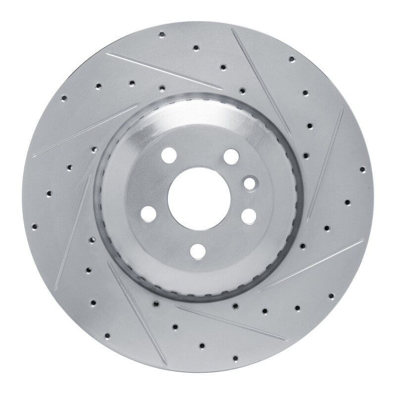 R1 21-25 Jaguar F-Pace Front Right Drilled & Slotted Silver Brake Rotor