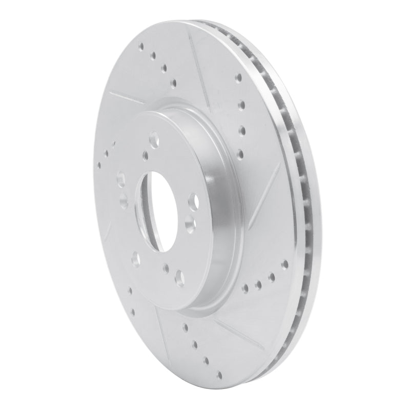 R1 13-25 Honda Accord Coupe Front Right Drilled & Slotted Silver Brake Rotor