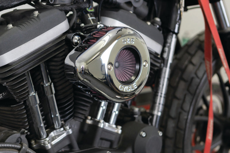 S&S Cycle 2007+ XL Models Stealth Air Stinger w/ Chrome Teardrop