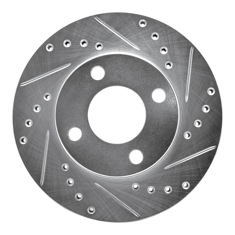 DFC 90-91 Audi 90 Quattro Front Right Drilled & Slotted Silver Brake Rotor
