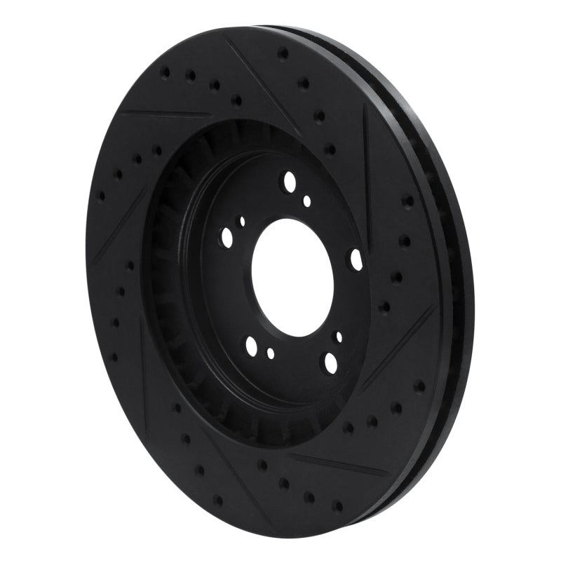 R1 97-05 Acura NSX Front Left Drilled & Slotted Black Brake Rotor
