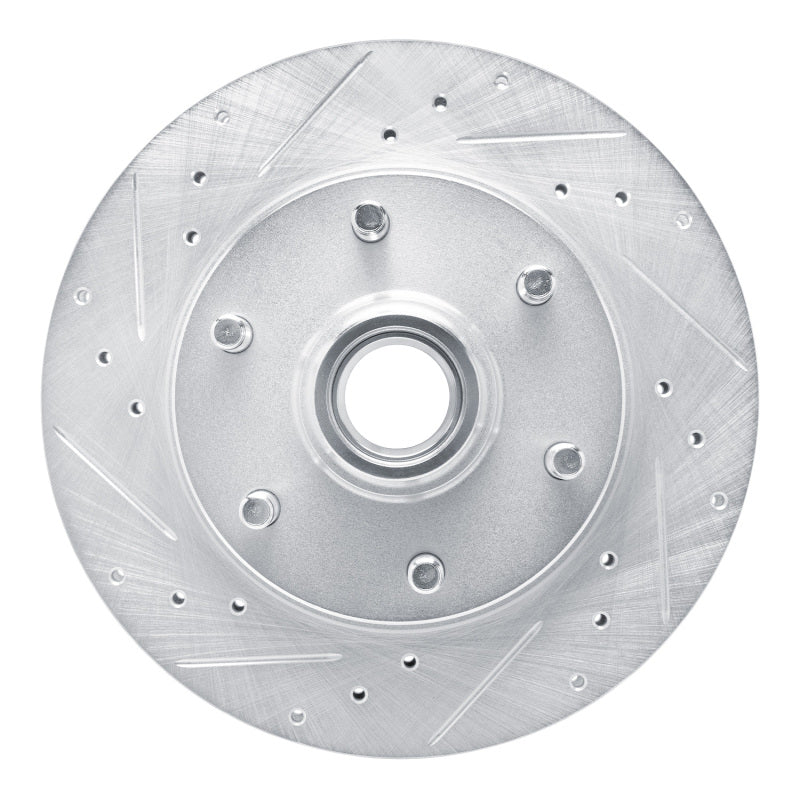 DFC 88-96 Chevrolet C2500 Front Left Drilled & Slotted Silver Brake Rotor