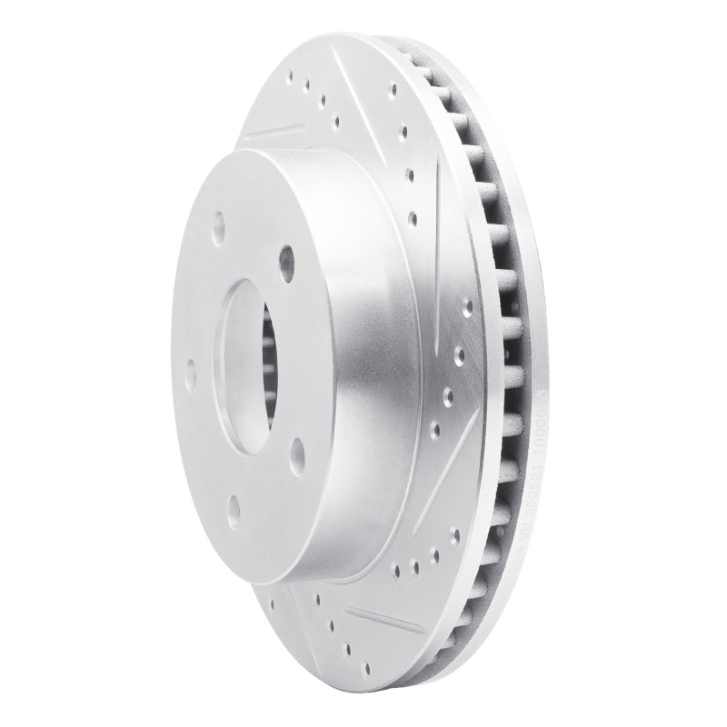 R1 00-02 Dodge Ram 1500 Pickup Front Right Drilled & Slotted Silver Brake Rotor