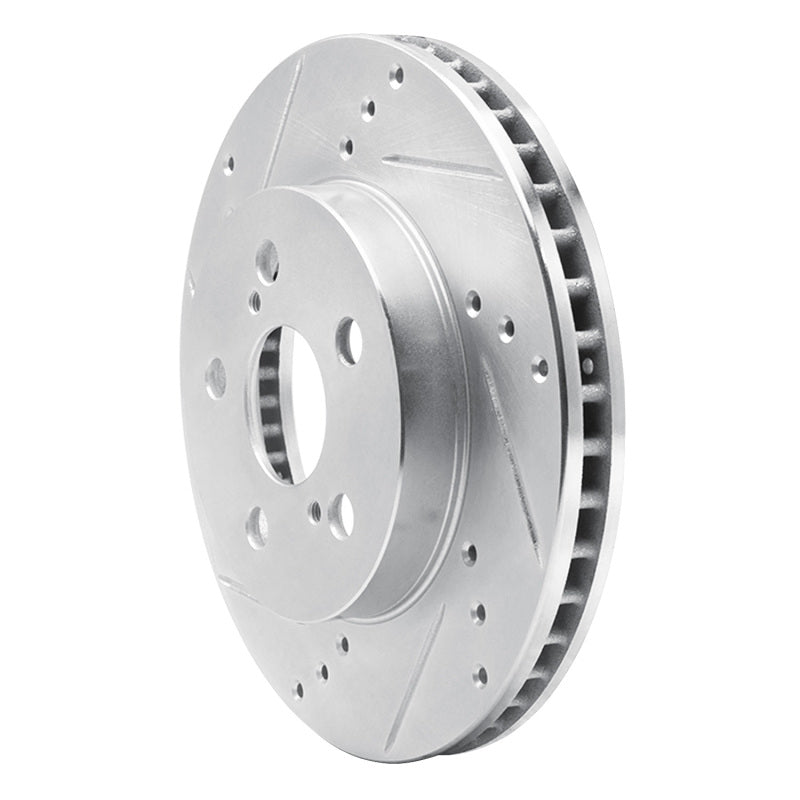 R1 16-22 Toyota Prius Front Left Drilled & Slotted Silver Brake Rotor