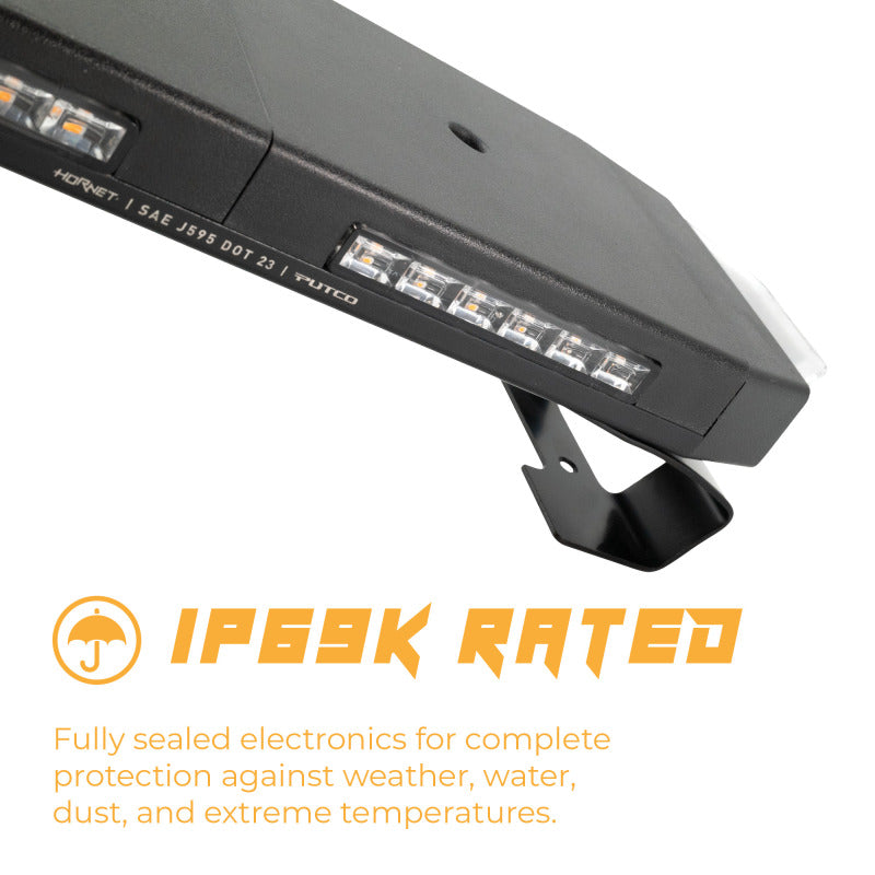 Putco 36In Universal 36In Tri Color Hornet Light (Amber/Blue/White) - LED Stealth Rooftop Strobe Bar