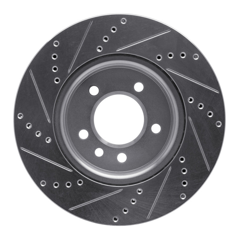 R1 05-07 Land Rover LR3 Front Right Drilled & Slotted Silver Brake Rotor
