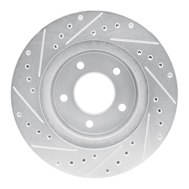 R1 87-90 Dodge DAKOTA 4WD Front Left Drilled & Slotted Silver Brake Rotor
