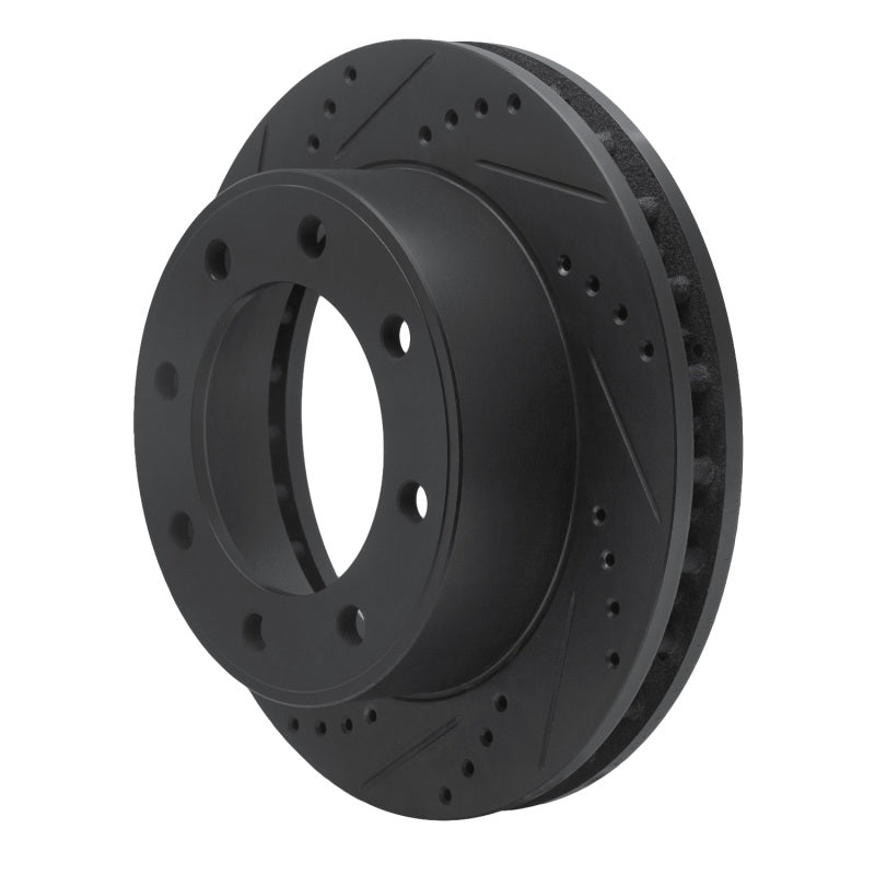 R1 99-05 Ford F-250 4WD (Super Duty) Front Left Drilled & Slotted Black Brake Rotor