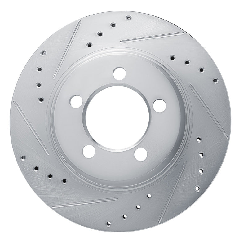 R1 67-67 Ford Custom Front Left Drilled & Slotted Silver Brake Rotor