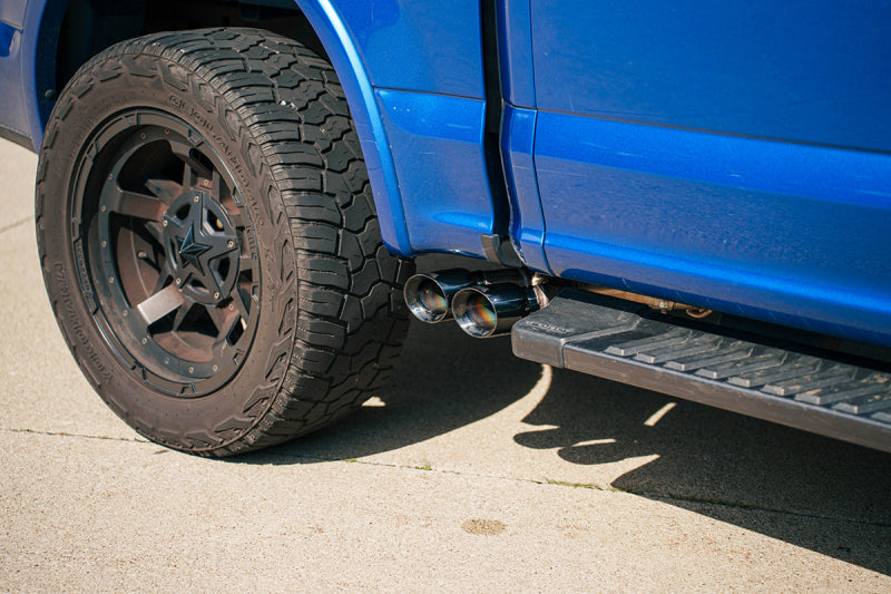 Corsa 15-20 Ford F-150 5.0L (145in WB) 3.0in Lightning Exit Catback w/ 3.5in Twin Black PVD Pro Tips