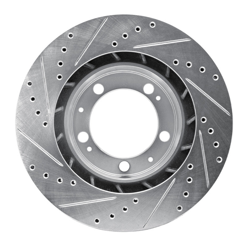 DFC 86-91 Porsche 928 Left Front Drilled & Slotted Silver Brake Rotor
