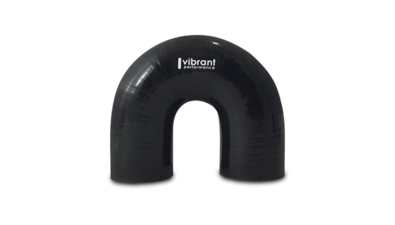 Vibrant 4 Ply Reinforced Silicone Elbow Connector - 1.75in ID x 5.50in Leg 180 Deg Elbow (BLACK)
