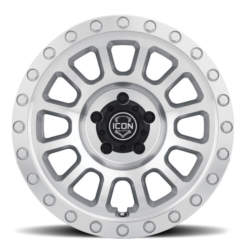 ICON Hulse 18x9 5x5 -12mm Offset 4.5in BS Silver Machined