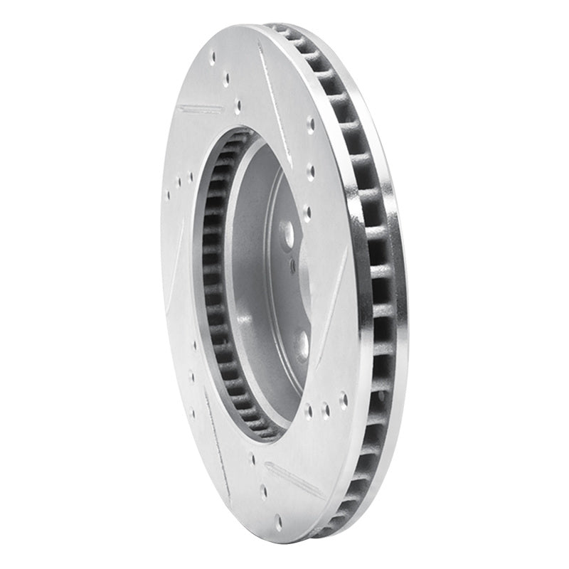 R1 16-22 Toyota Prius Front Left Drilled & Slotted Silver Brake Rotor