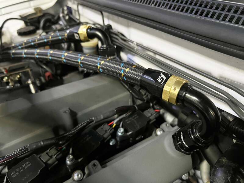 GReddy AN08 Reusable Hose Nylon Braided, Black/Gold/Blue