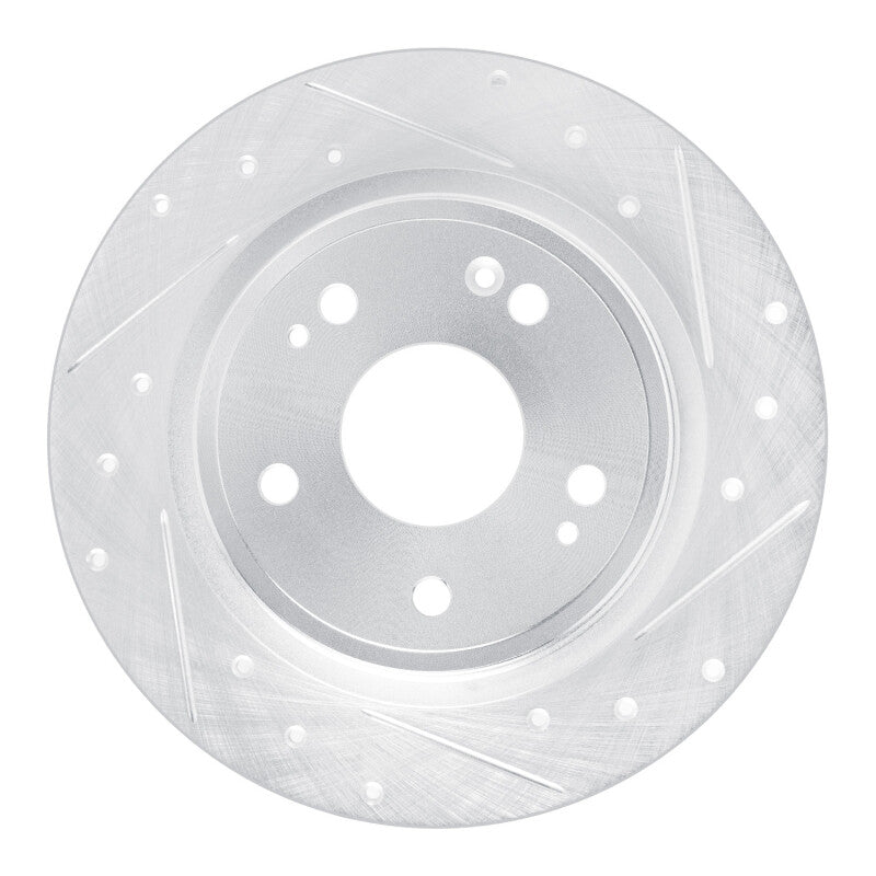 R1 22-25 Acura Integra Rear Right Drilled & Slotted Silver Brake Rotor