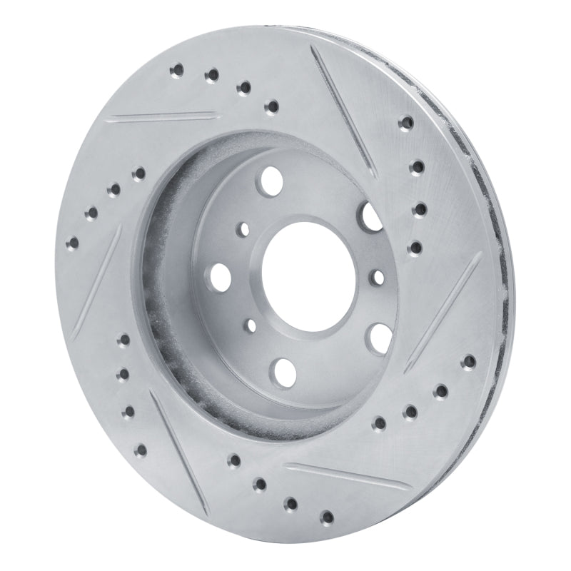DFC 83-86 Toyota Camry Front Left Drilled & Slotted Silver Brake Rotor