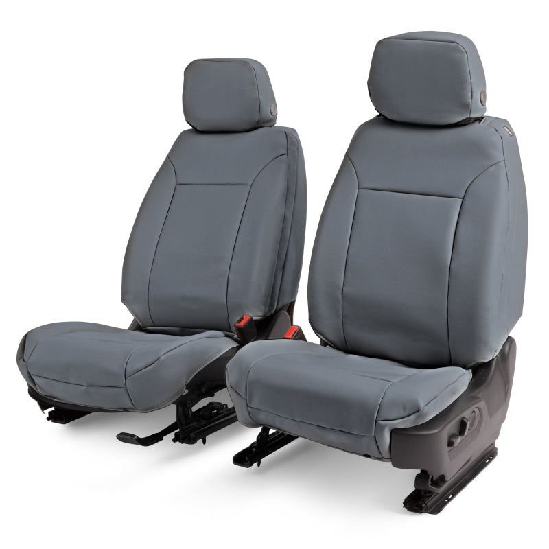 Covercraft 19-21 Chevrolet Silverado/ Leatherette PrecisionFitFront Row Seat Covers - Med Grey